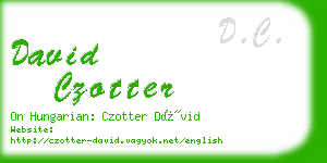 david czotter business card